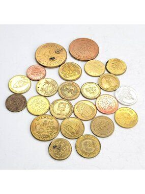 Arcade and Carousel Tokens Lot of 23 Vintage Lot Variety Hoffman Mint SC820